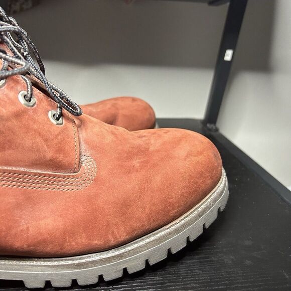 Timberland Boots Red Mens Size 14 Made In USA - Picture 5 of 15